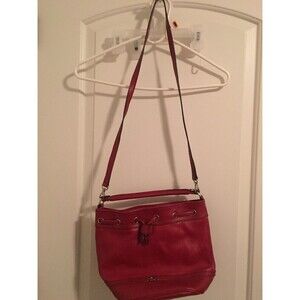 Tommy Hilfiger Women's Faux Leather Crossbody Shoulder Handbag Tote Purse Red